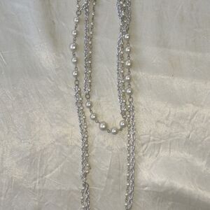 Sarah Coventry Silver and Pearl Necklace